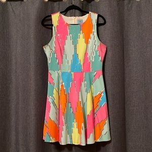 CeCe Neon Colorblock A-Line Dress